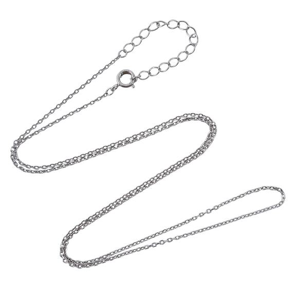 Cable Link Chain Necklace | Vintage Sterling Silver 925 | 16.5"-18.5" - Picture 1 of 3